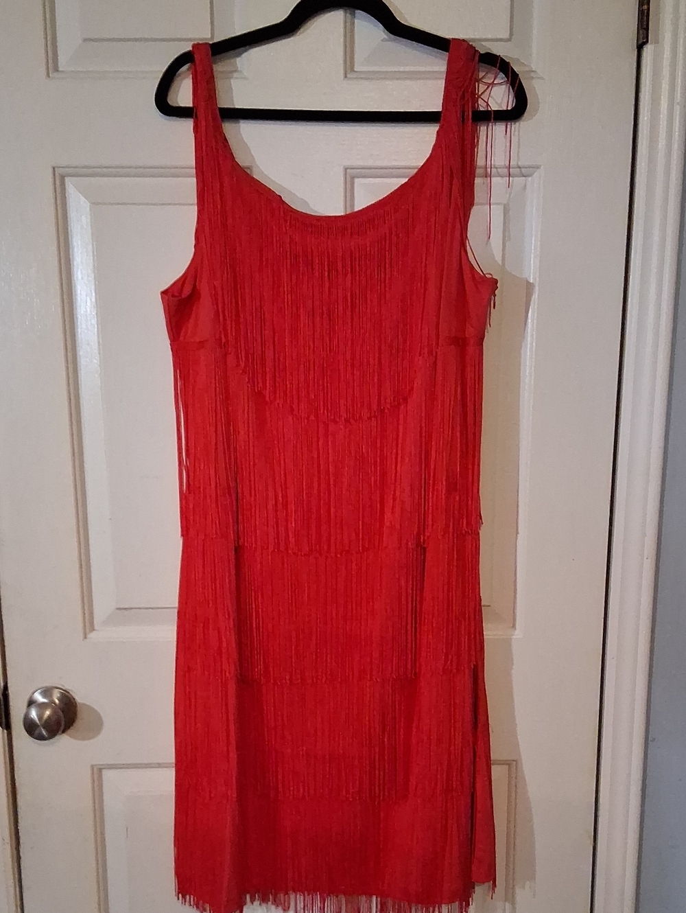 Ashley Stewart Red Fringe Midi Dress